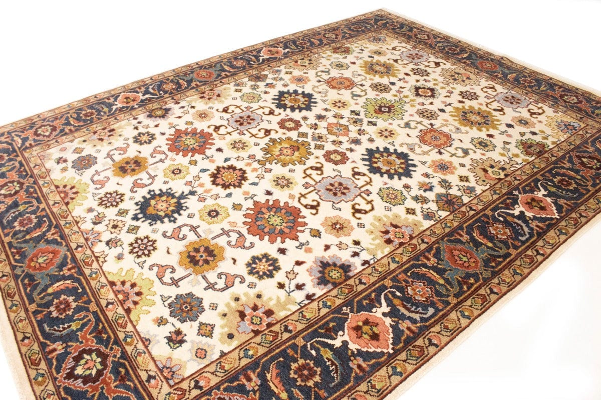 Cream Floral 9X12 Indo-Mahal Oriental Rug