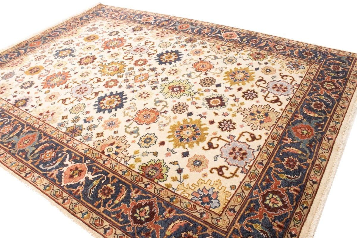 Cream Floral 9X12 Indo-Mahal Oriental Rug