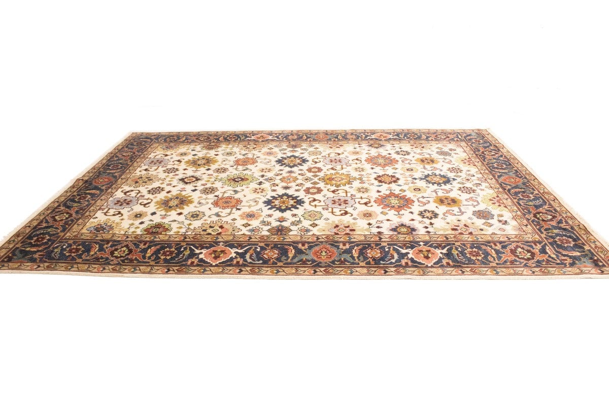 Cream Floral 9X12 Indo-Mahal Oriental Rug