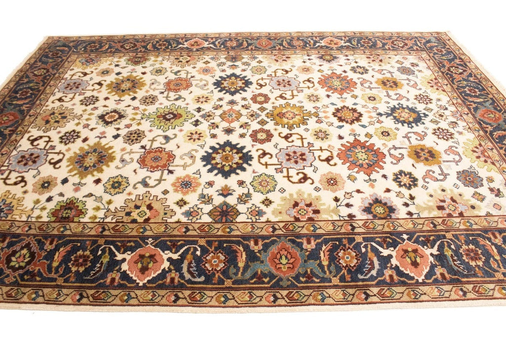 Cream Floral 9X12 Indo-Mahal Oriental Rug