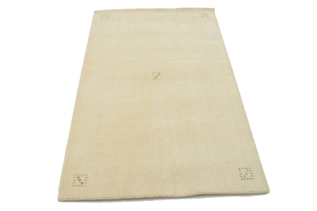 Solid Cream 3X5 Oriental Modern Rug