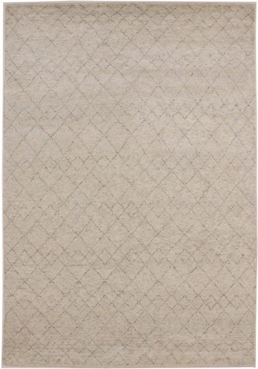 Beige Geometric 6X9 Moroccan Oriental Rug