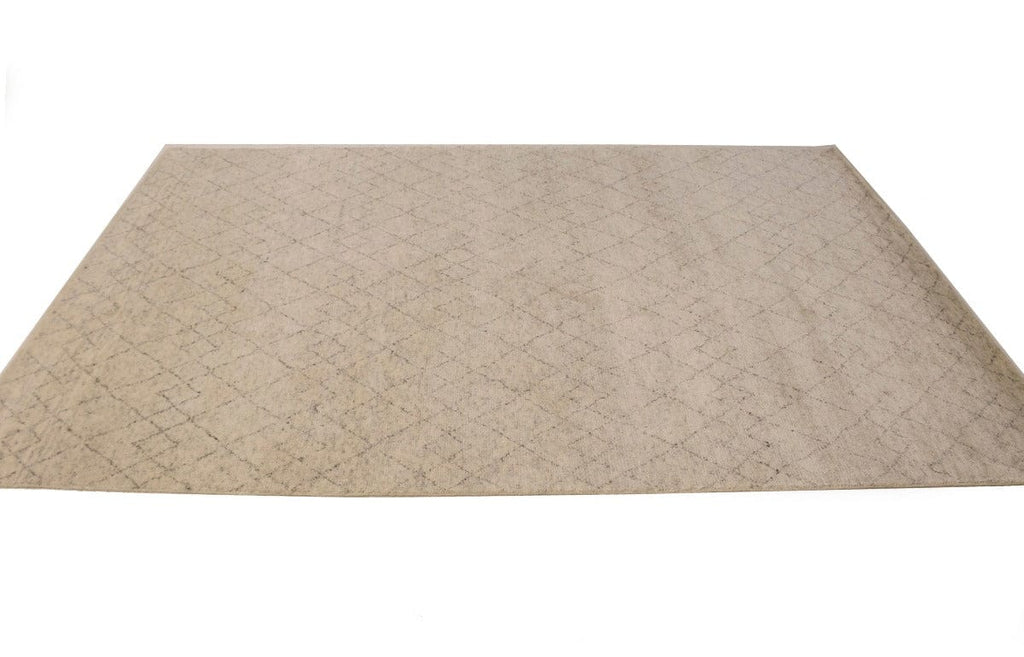 Beige Geometric 6X9 Moroccan Oriental Rug