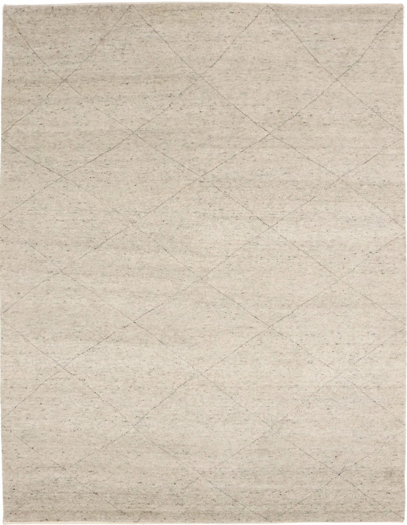 Oatmeal Beige Geometric 9X12 Moroccan Oriental Rug