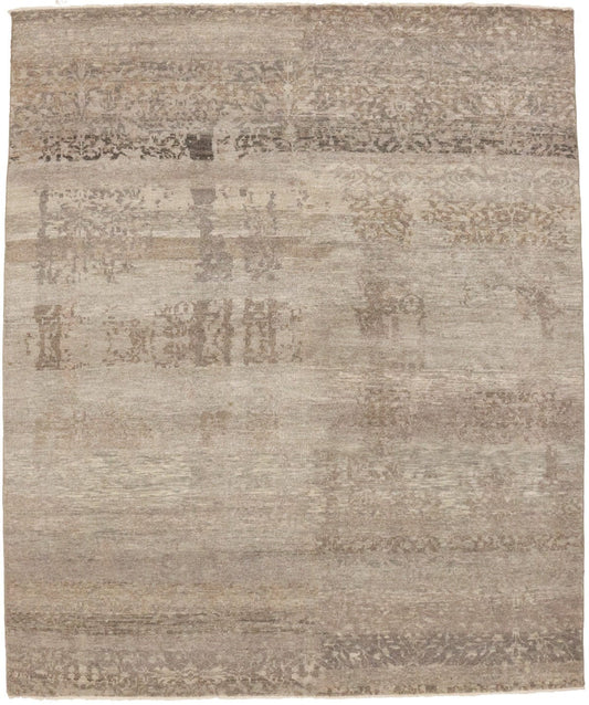 Tan Abstract Transitional 8'5X10 Distressed Oriental Rug