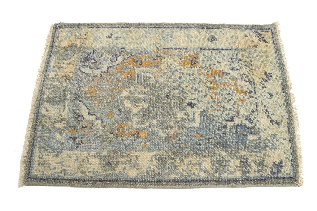 Muted Distressed Heriz 2X3 Transitional Oriental Rug