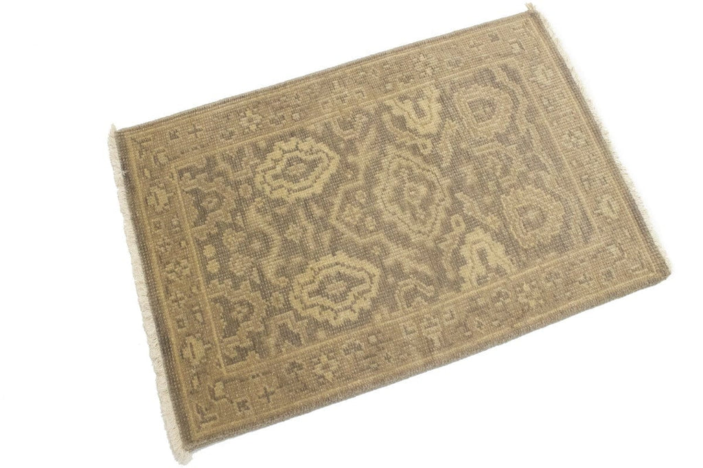 Muted Brown Floral 2X3 Chobi Oushak Oriental Rug