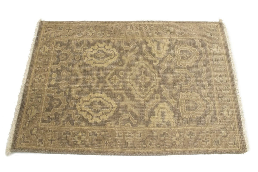 Muted Brown Floral 2X3 Chobi Oushak Oriental Rug