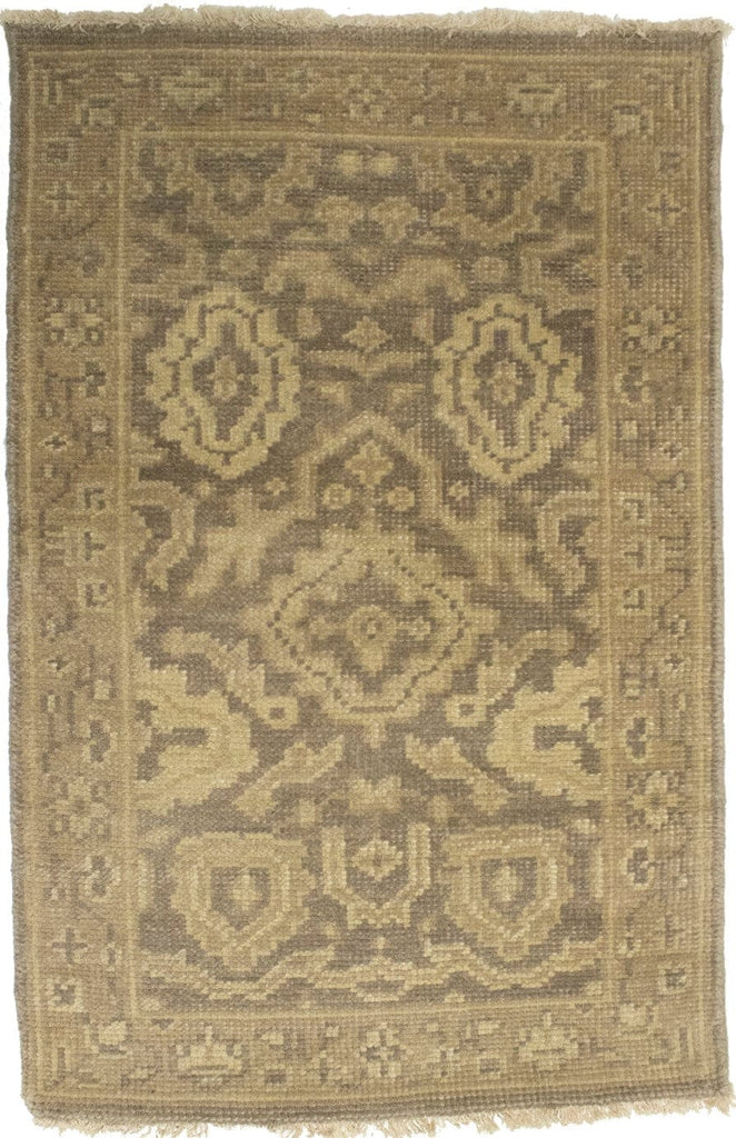 Muted Brown Floral 2X3 Chobi Oushak Oriental Rug