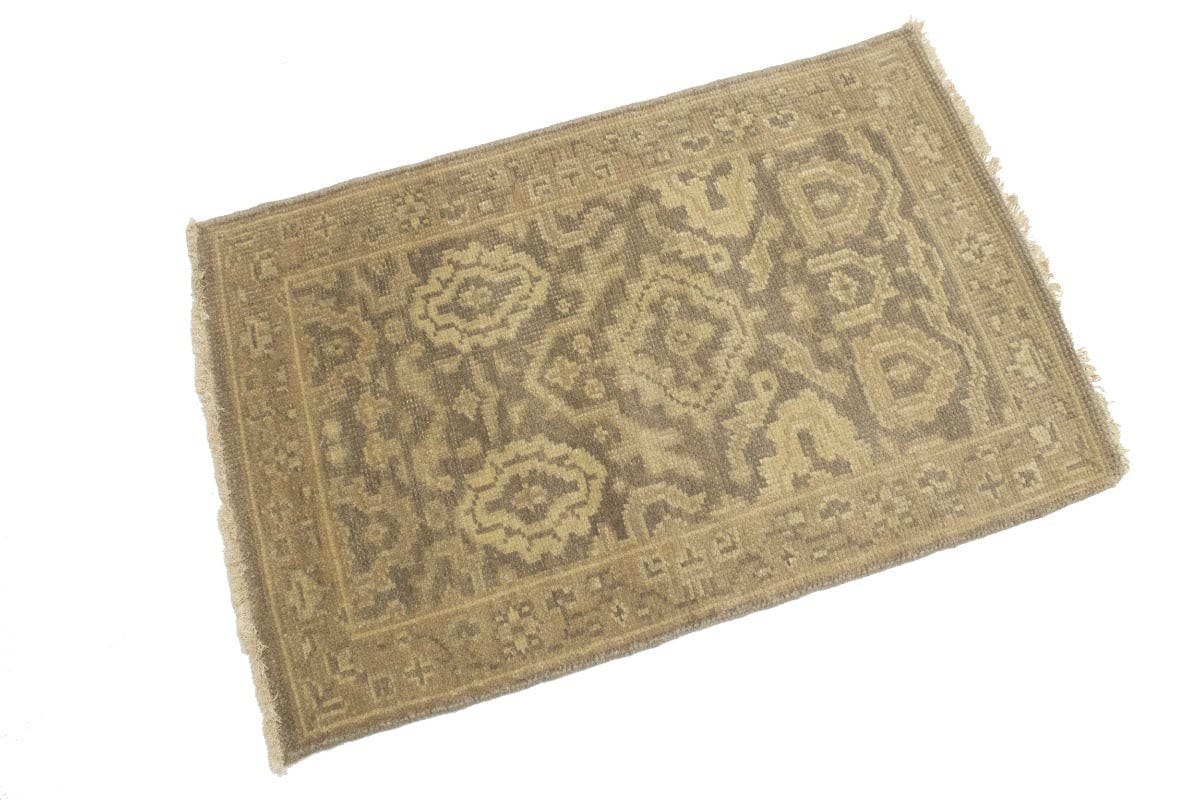 Muted Brown Floral 2X3 Chobi Oushak Oriental Rug