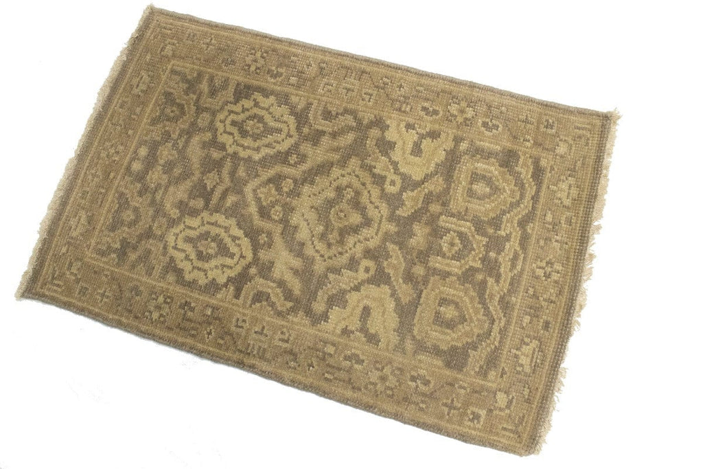 Muted Brown Floral 2X3 Chobi Oushak Oriental Rug