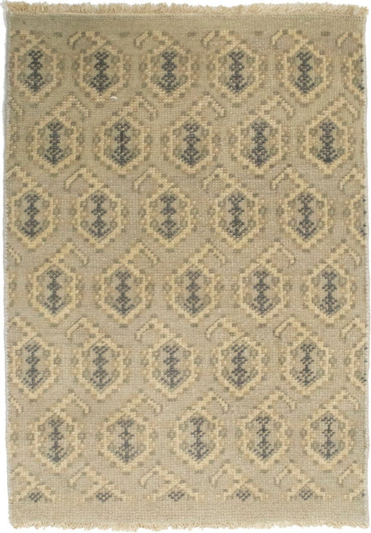 Muted Beige Floral 2X3 Chobi Oushak Oriental Rug