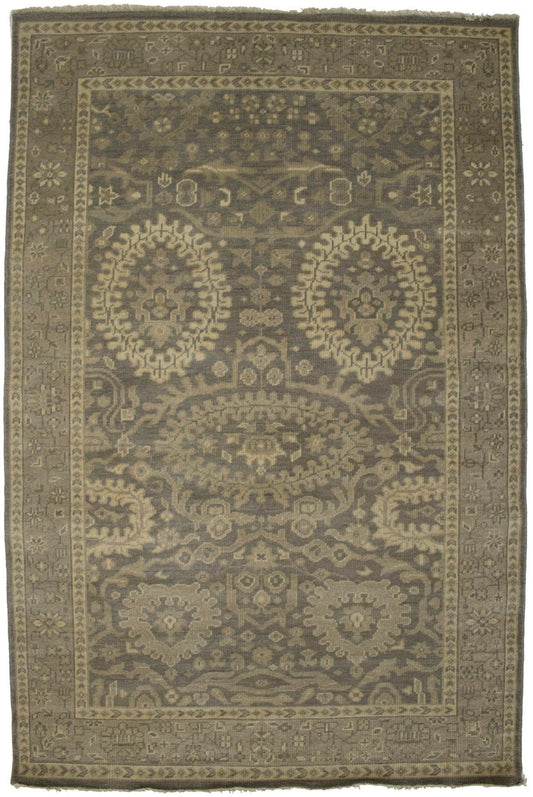 Brown Floral 5'7X8'5 Transitional Oriental Rug