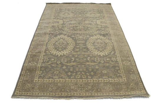 Brown Floral 5'7X8'5 Transitional Oriental Rug