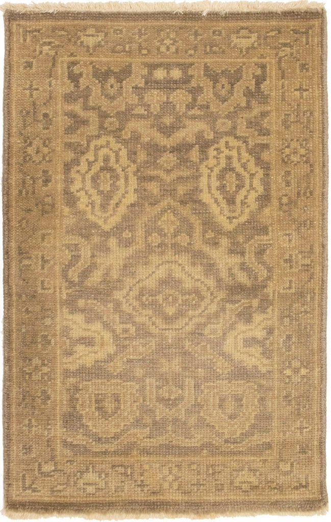 Muted Brown Floral 2X3 Chobi Oushak Oriental Rug