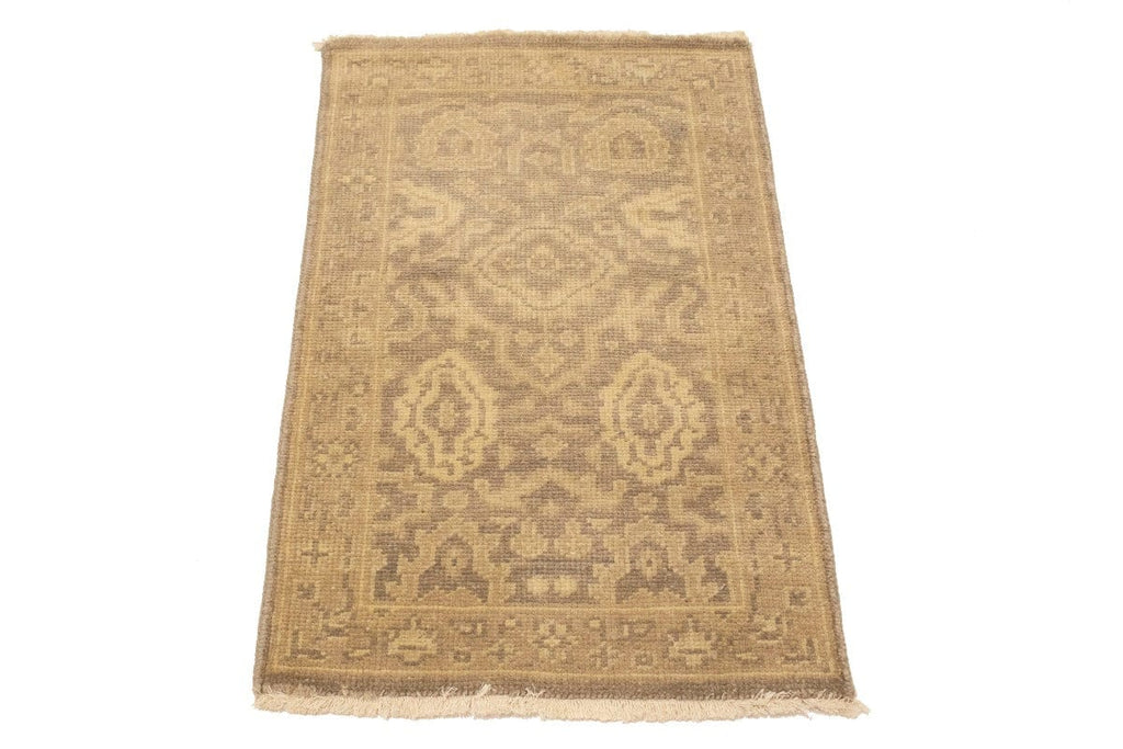 Muted Brown Floral 2X3 Chobi Oushak Oriental Rug