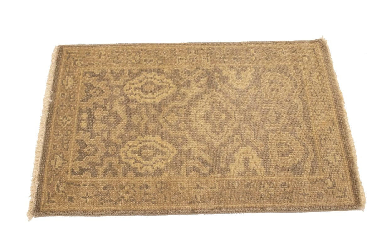 Muted Brown Floral 2X3 Chobi Oushak Oriental Rug