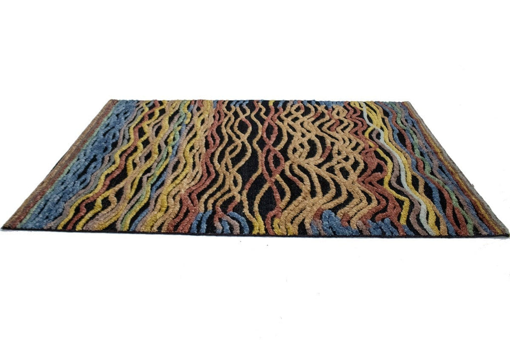 Multicolored Abstract Waves 6X8 Modern Rug