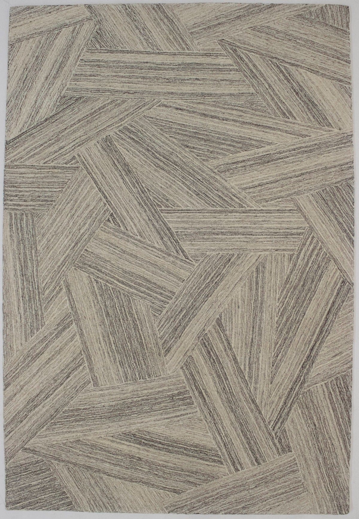 Abstract Cream Walnut Brown 5X8 Modern Oriental Rug