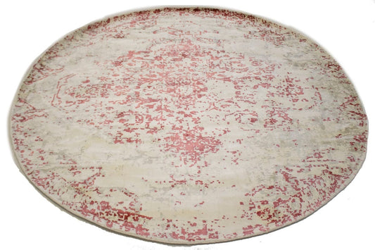 Distressed Floral Modern 6X6 Hand-Loomed Round Rug