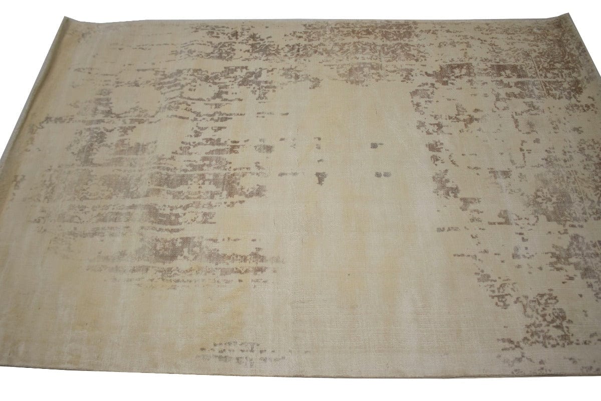 Distressed Cream Floral 4X6 Hand-Loomed Modern Rug