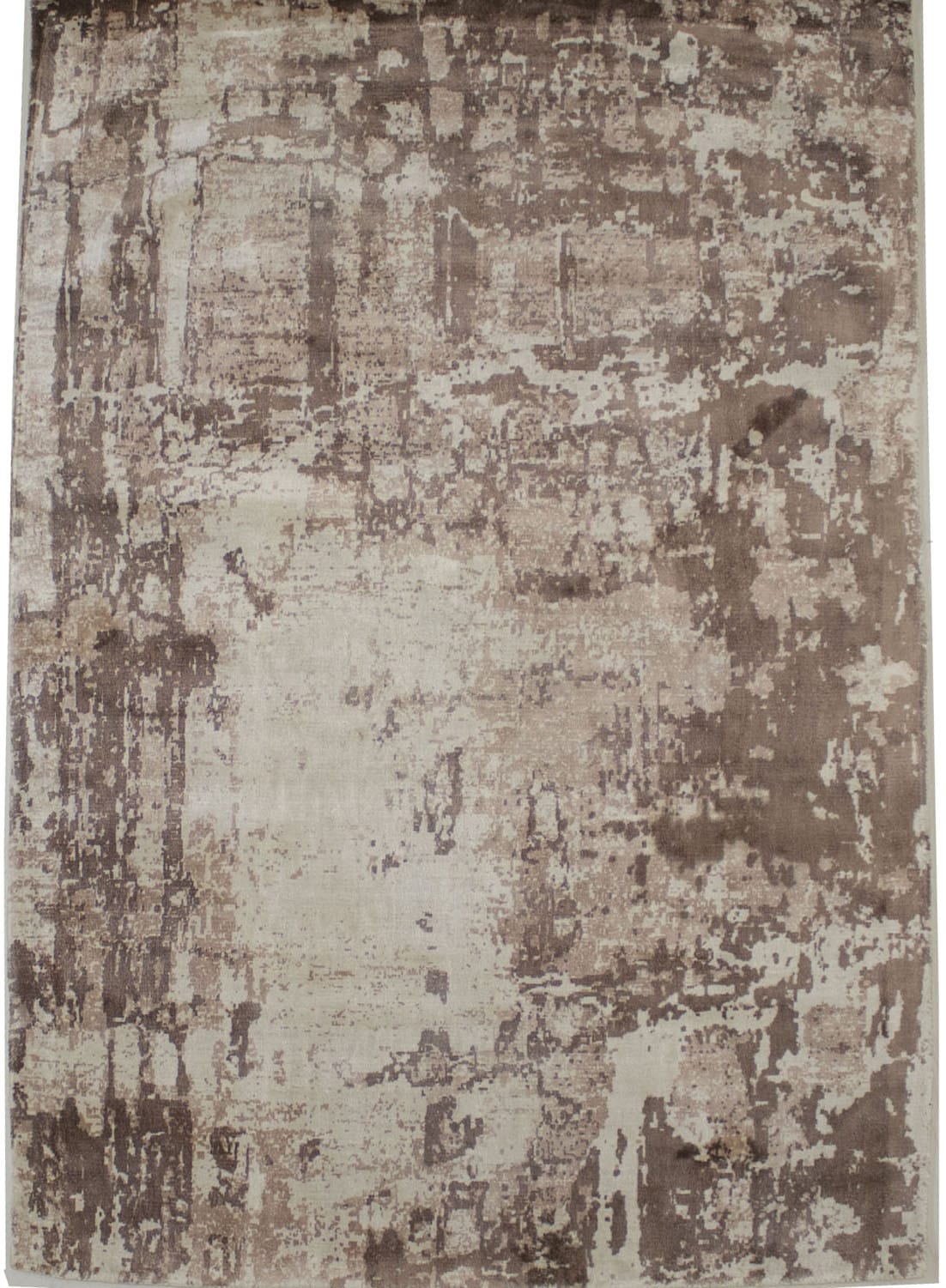 Distressed Brown Floral 4X6 Hand-Loomed Modern Rug