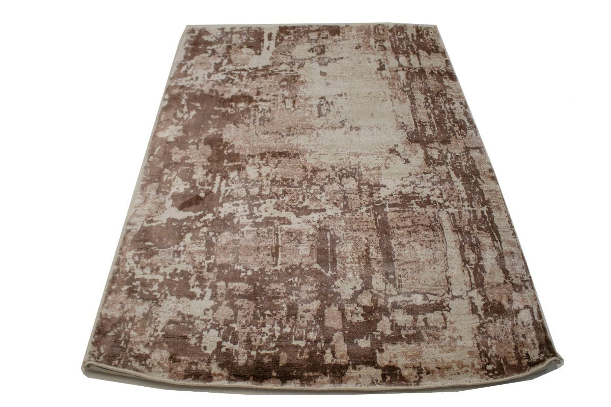 Distressed Brown Floral 4X6 Hand-Loomed Modern Rug