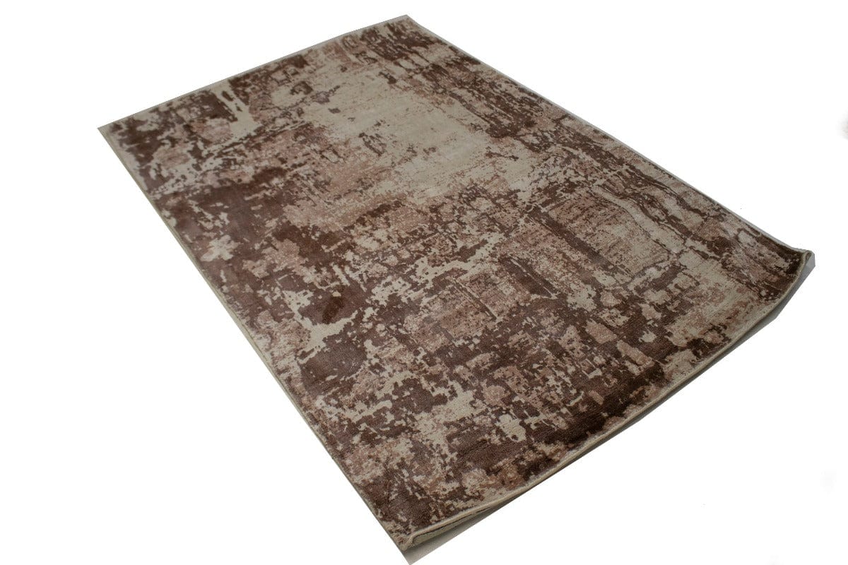 Distressed Brown Floral 4X6 Hand-Loomed Modern Rug