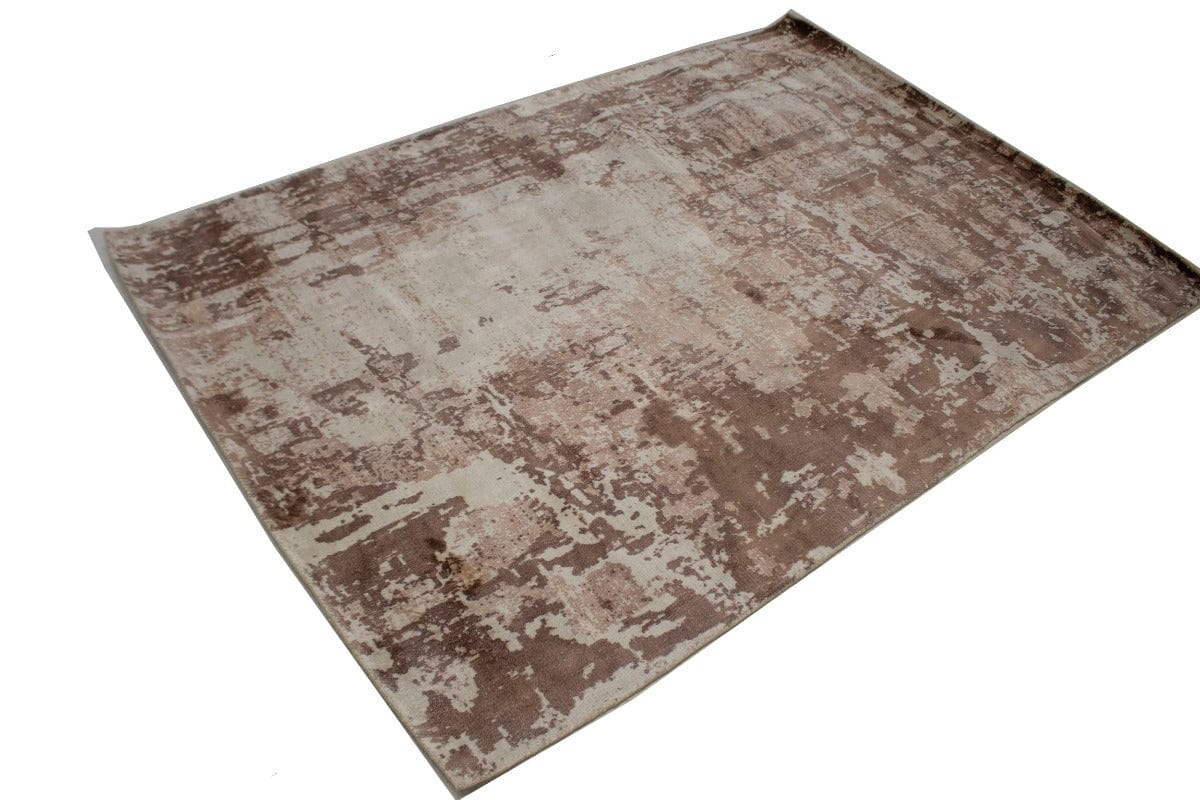 Distressed Brown Floral 4X6 Hand-Loomed Modern Rug