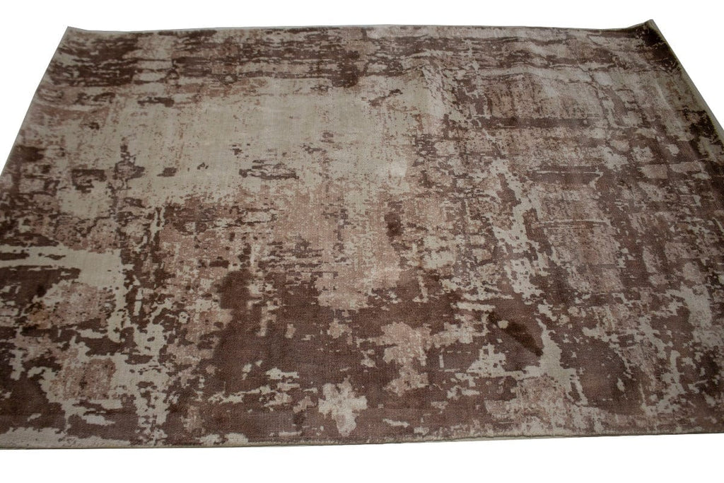 Distressed Brown Floral 4X6 Hand-Loomed Modern Rug