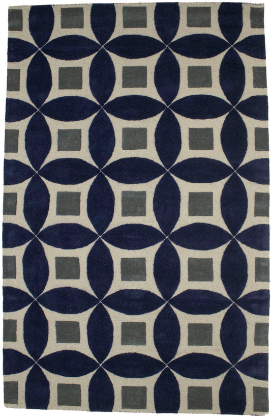 Geometric Modern 5X8 Hand-Tufted Rug