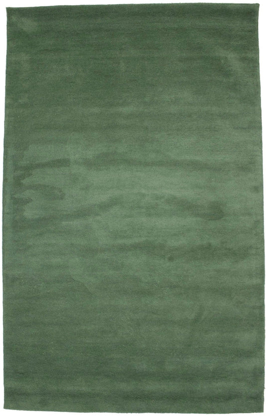 Green Solid Modern 5X8 Hand-Tufted Rug