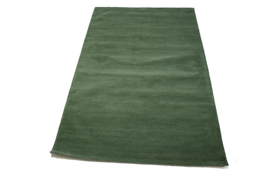 Green Solid Modern 5X8 Hand-Tufted Rug