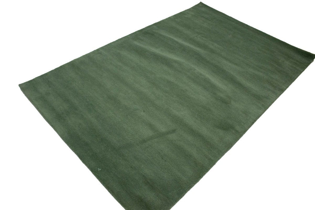 Green Solid Modern 5X8 Hand-Tufted Rug