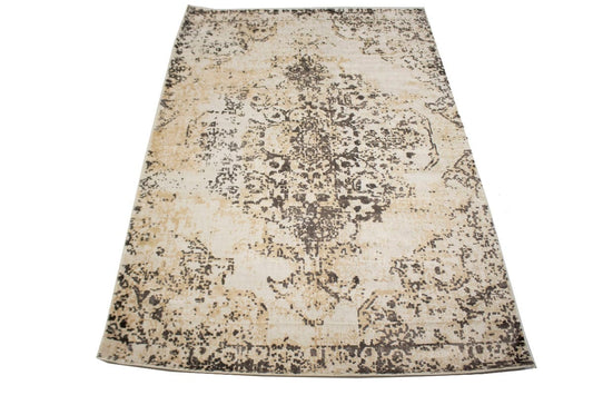 Distressed Brown Floral Modern 6X9 Hand-Loomed Rug