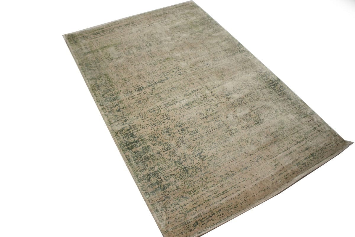 Distressed Green Floral 4X6 Hand-Loomed Modern Rug