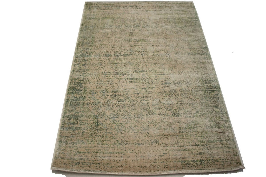 Distressed Green Floral 4X6 Hand-Loomed Modern Rug