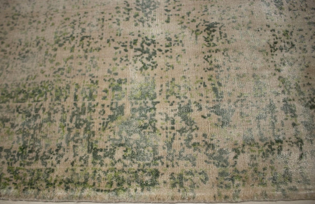 Distressed Green Floral 4X6 Hand-Loomed Modern Rug