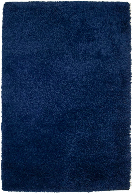 Solid Blue Modern 4X6 Shaggy Rug