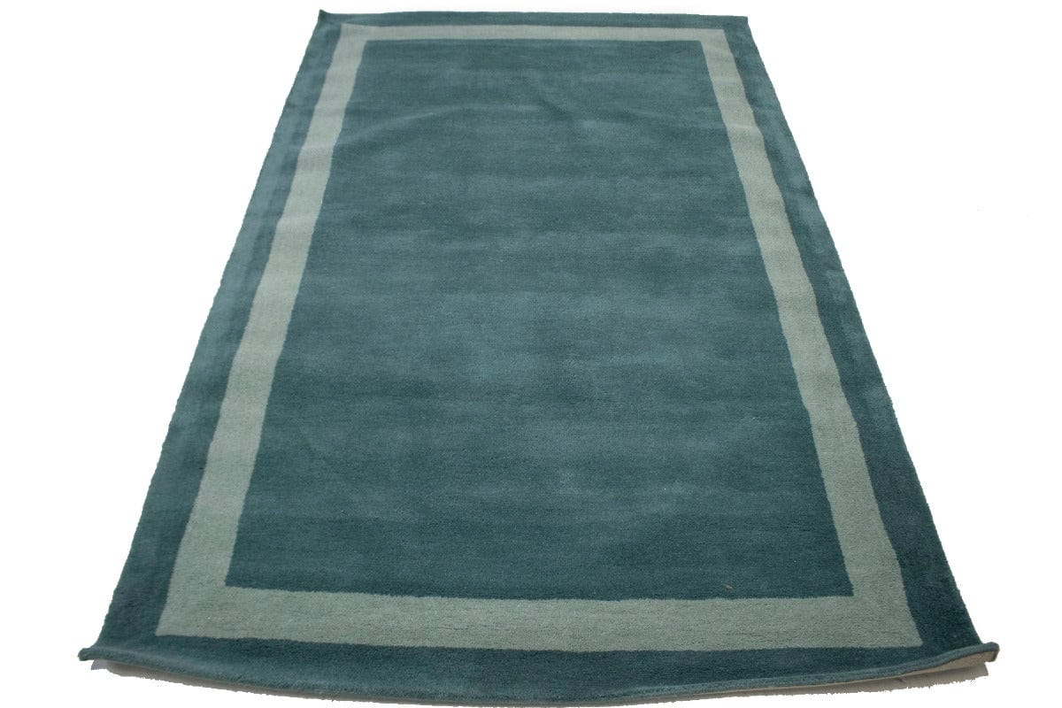 Dark Teal Modern 5X8 Hand-Tufted Rug