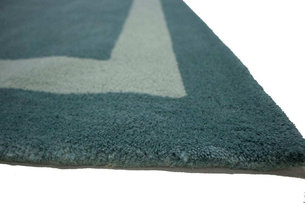 Dark Teal Modern 5X8 Hand-Tufted Rug