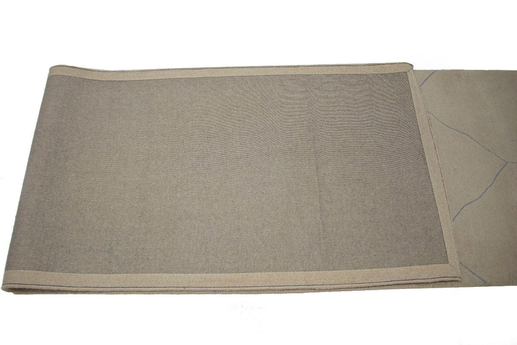 Beige Geometric Modern 3X12 Hand-Tufted Rug