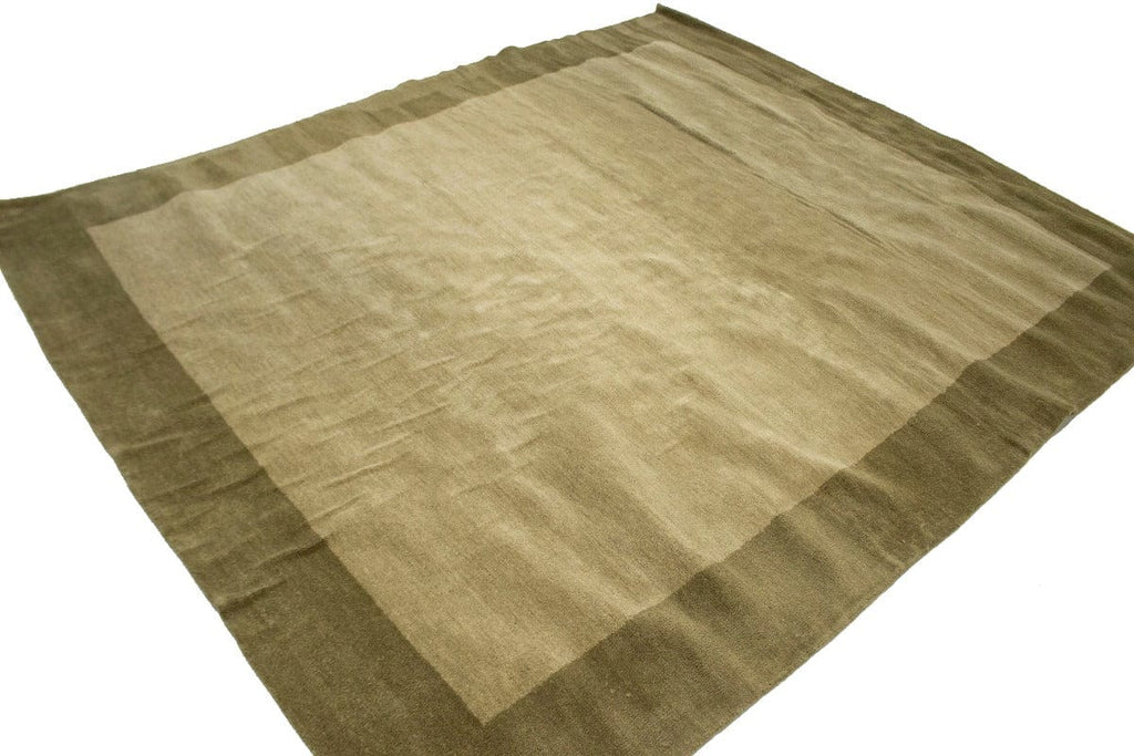 Beige & Brown Bordered Modern 8X10 Hand-Tufted Rug