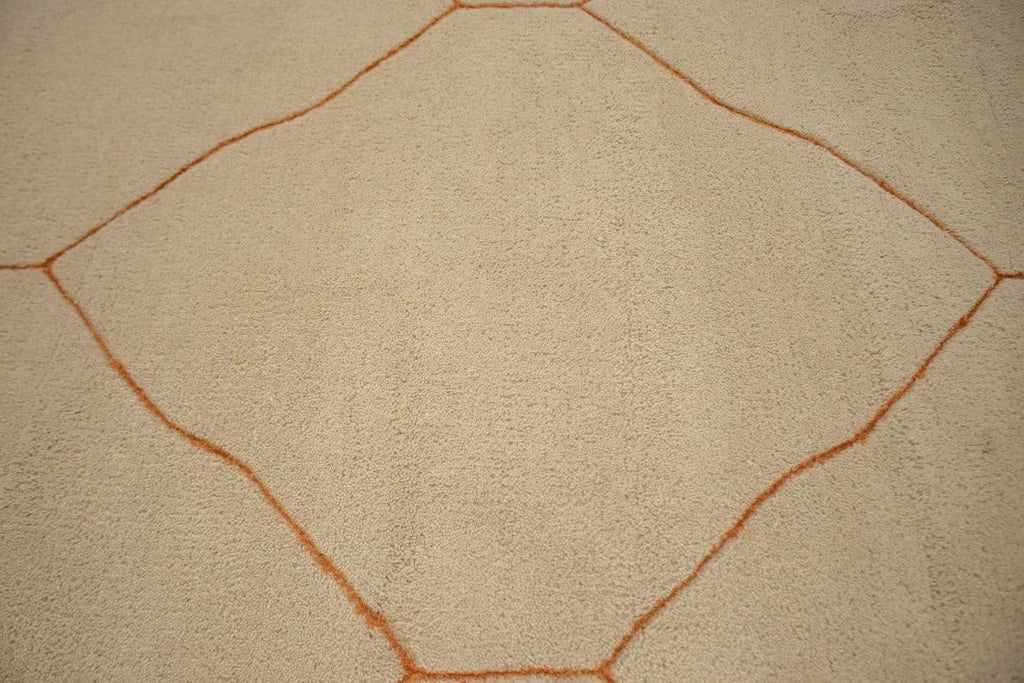 Beige Geometric Modern 8X10 Hand-Tufted Rug