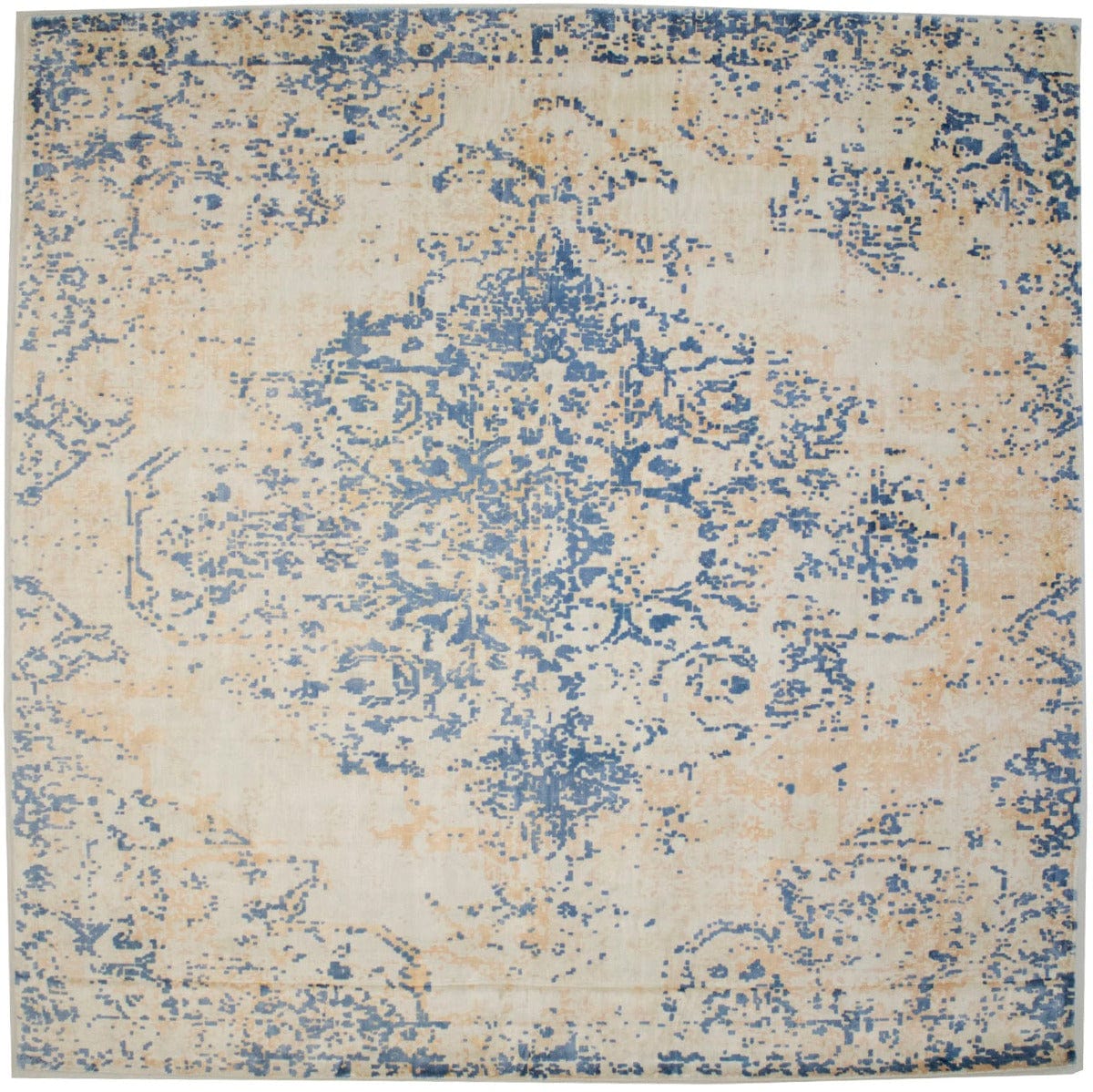 Distressed Floral Modern 9X9 Hand-Loomed Square Rug