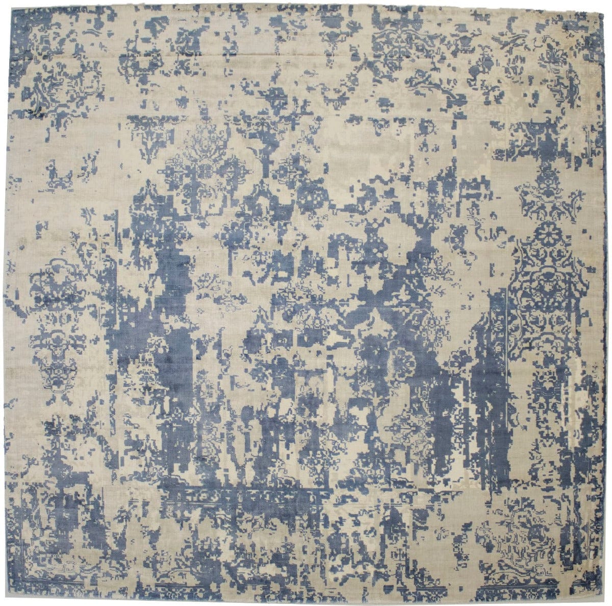 Distressed Floral Modern 9X9 Hand-Loomed Square Rug