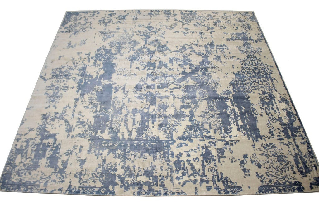 Distressed Floral Modern 9X9 Hand-Loomed Square Rug