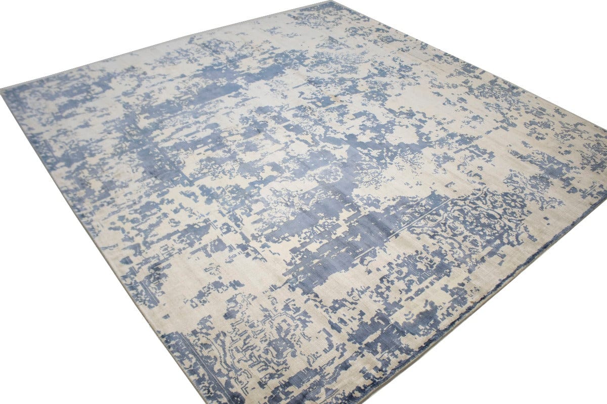 Distressed Floral Modern 9X9 Hand-Loomed Square Rug