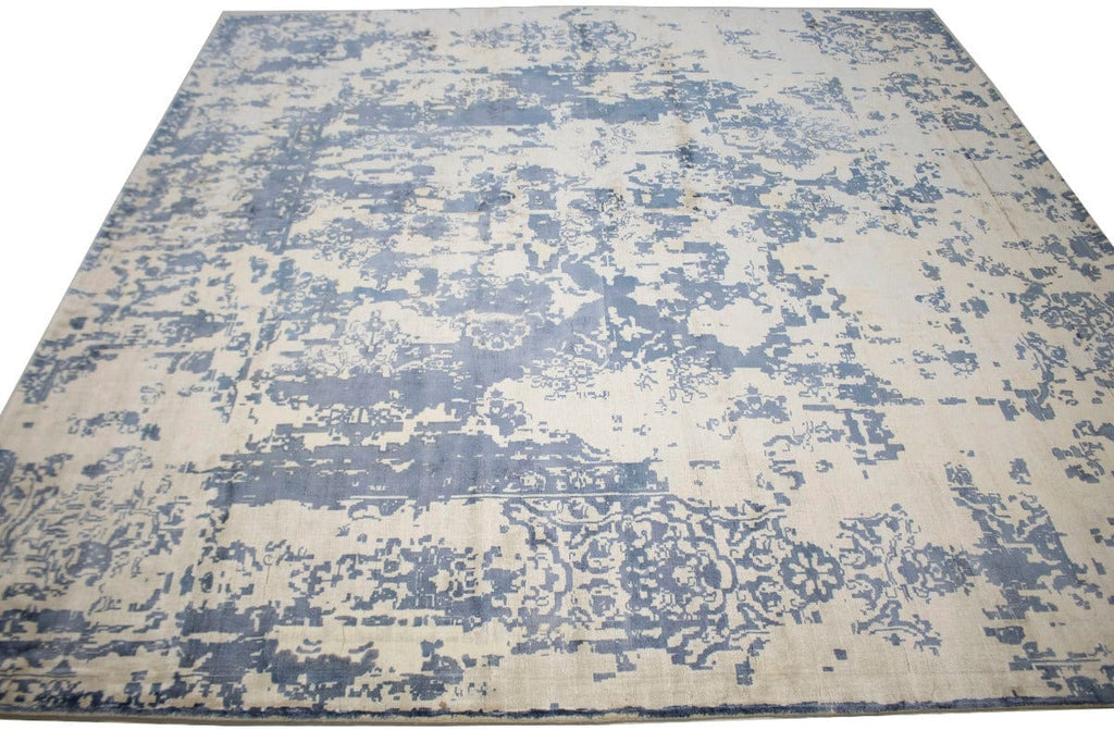 Distressed Floral Modern 9X9 Hand-Loomed Square Rug