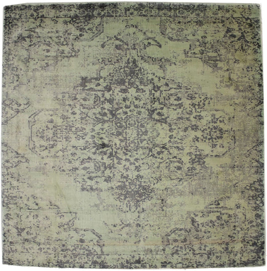 Distressed Floral Modern 9X9 Hand-Loomed Square Rug